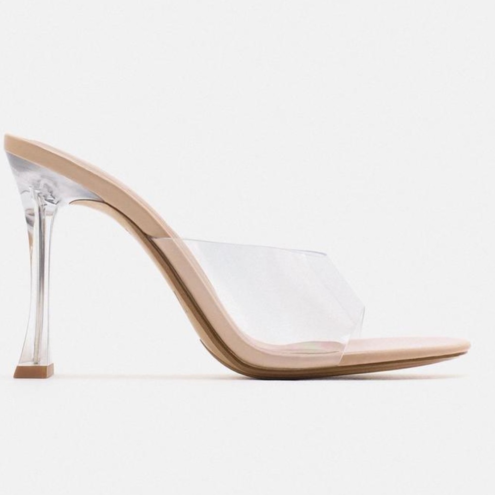 zara heels transparent sandals